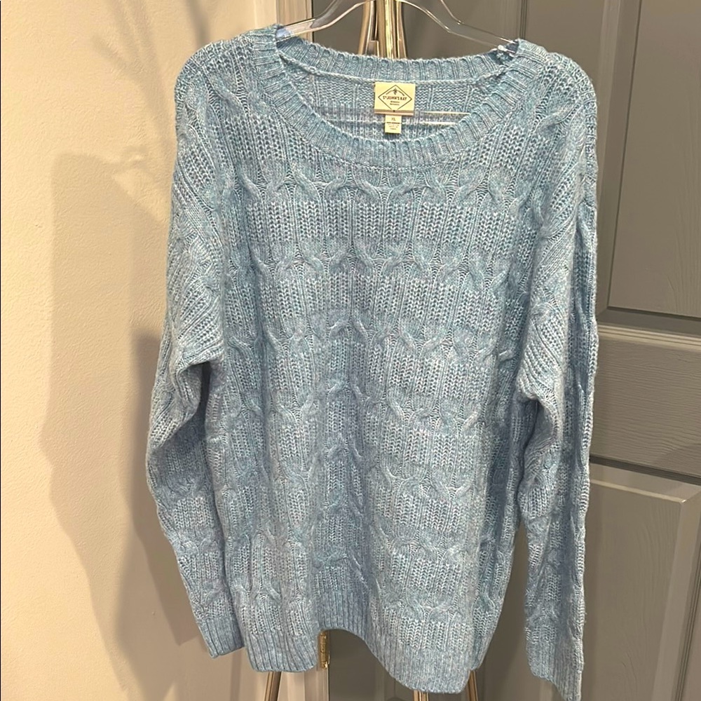 St.‎ John's Bay Blue Crew Neck Sweater with Textured Knit